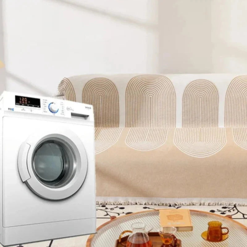 Capa de Sofá com Franja e Proteção Antipoeira Verde Lenogue