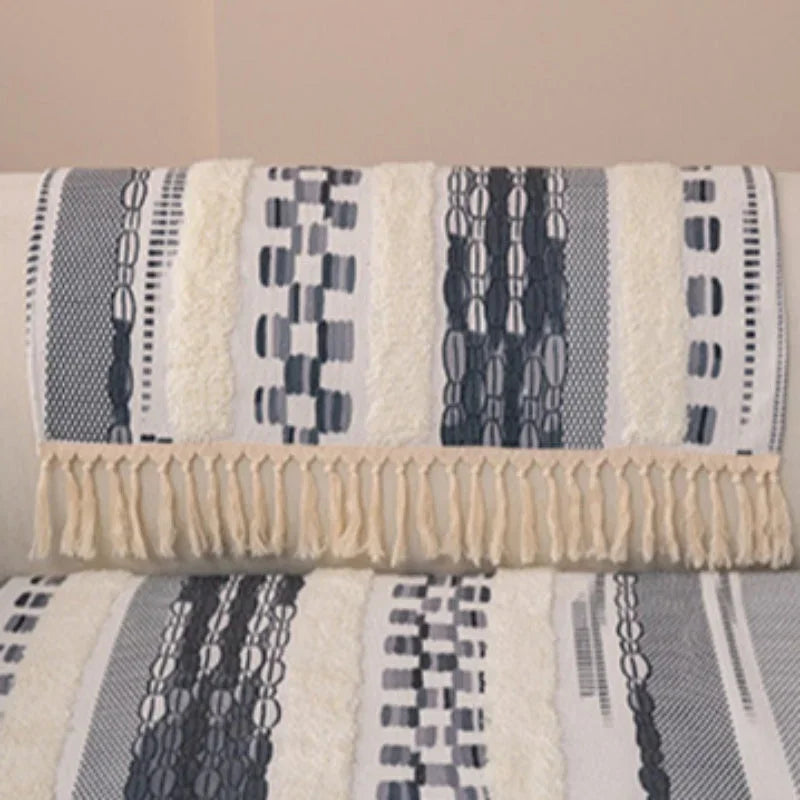 Capa de Sofá Estilo Boho em Algodão e Linho com Design 3d Lenogue