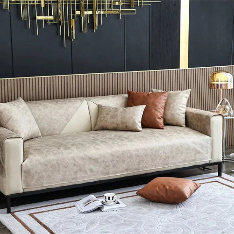 Capa de Sofá Premium à Prova água e Anti-arranhões Bege Lenogue