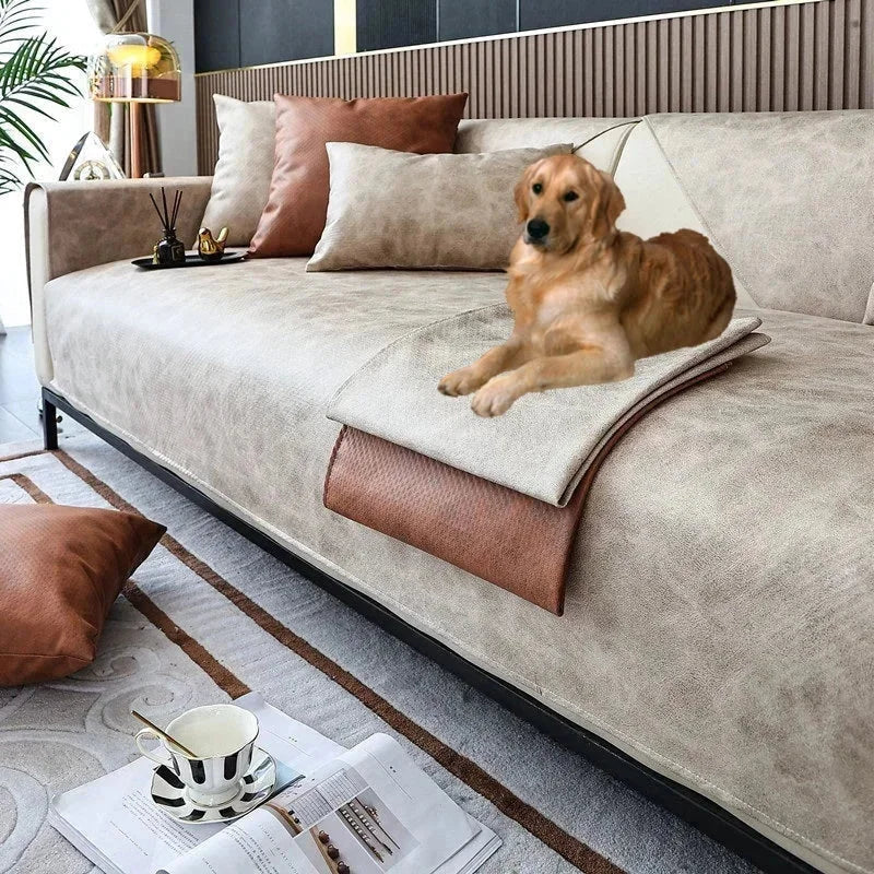 Capa de Sofá Premium à Prova água e Anti-arranhões Cinza Azulado Lenogue