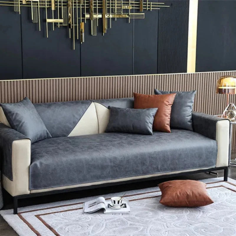 Capa de Sofá Premium à Prova água e Anti-arranhões Cinza Lenogue
