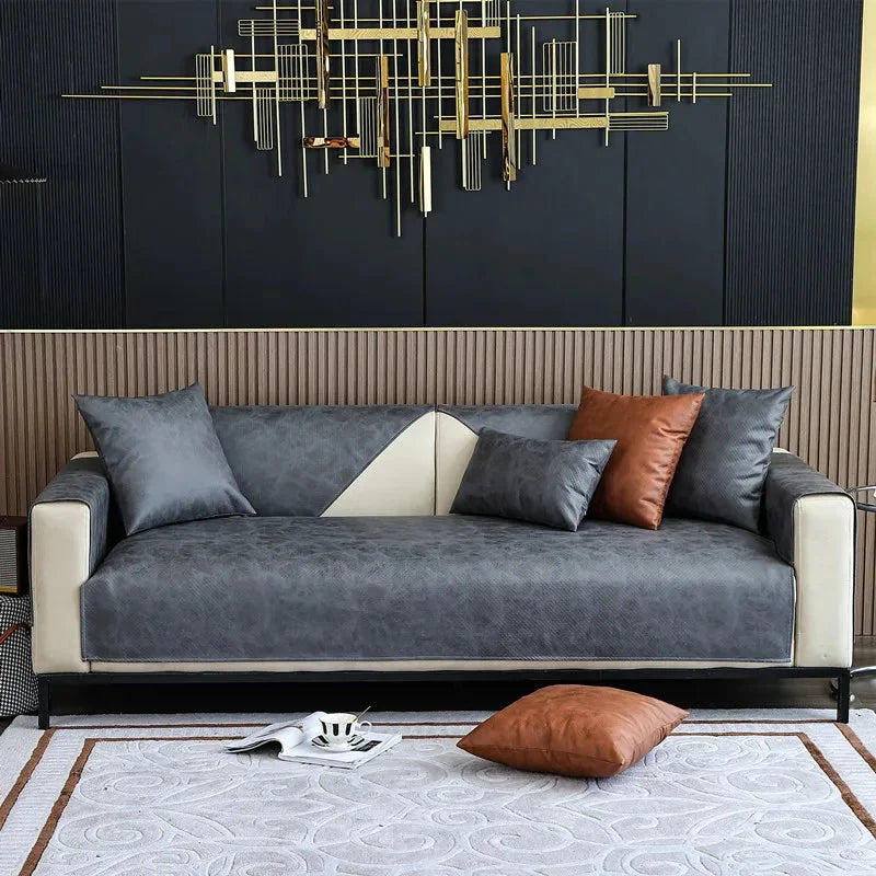 Capa de Sofá Premium à Prova água e Anti-arranhões Cinza Lenogue