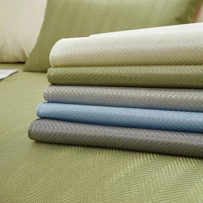 Capa de Sofá Seda Ice Azul com Base Antiderrapante e Matelassê Lenogue