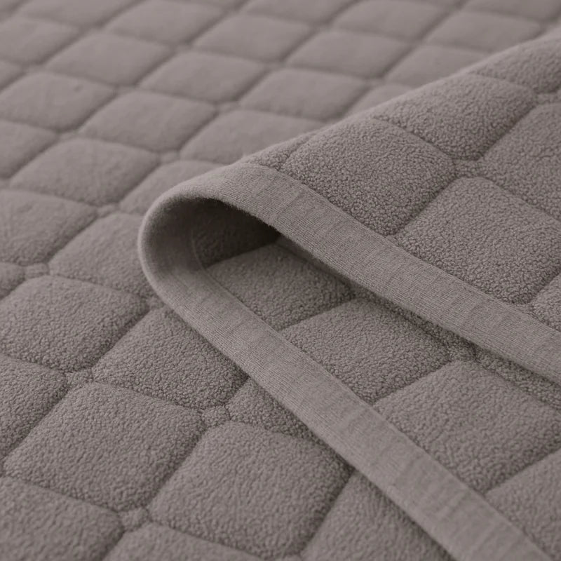 Capa de Sofá Veludo Xadrez Pelúcia Antiderrapante Espessada Cinza Lenogue