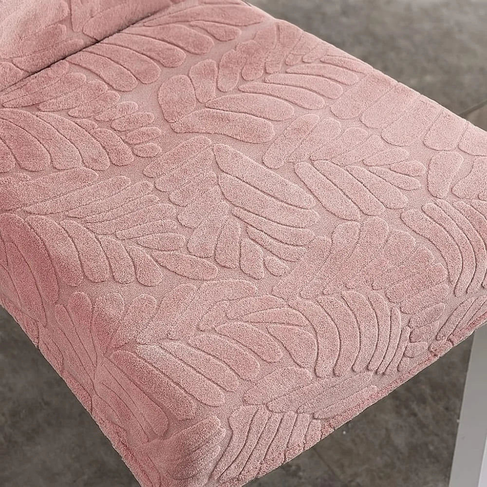 Capa para Cadeira de Jantar Jacquard Premium Rosa Decoração Lenogue