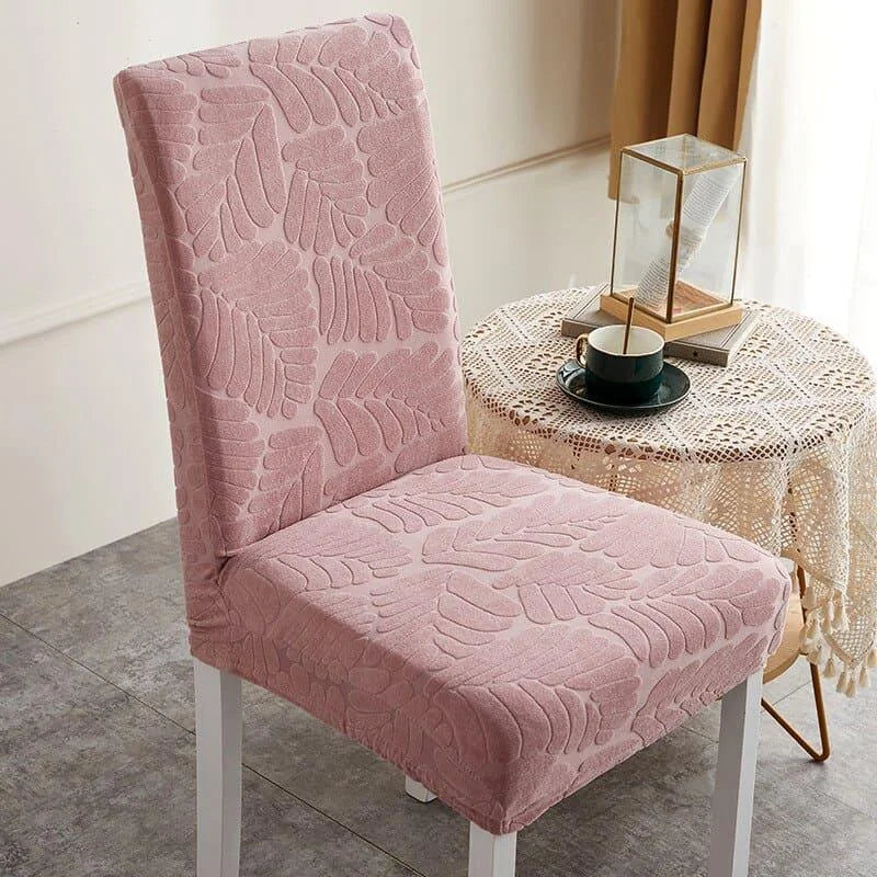 Capa para Cadeira de Jantar Jacquard Premium Rosa Decoração Lenogue 6 Capas