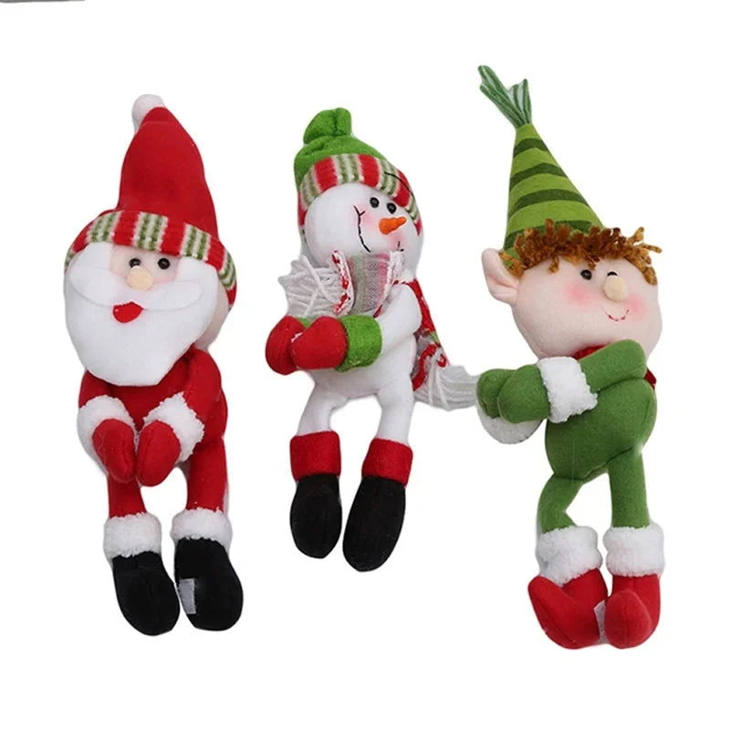 Capa para Garrafa de Vinho Natalina com Papai Noel e Boneco Neve Lenogue