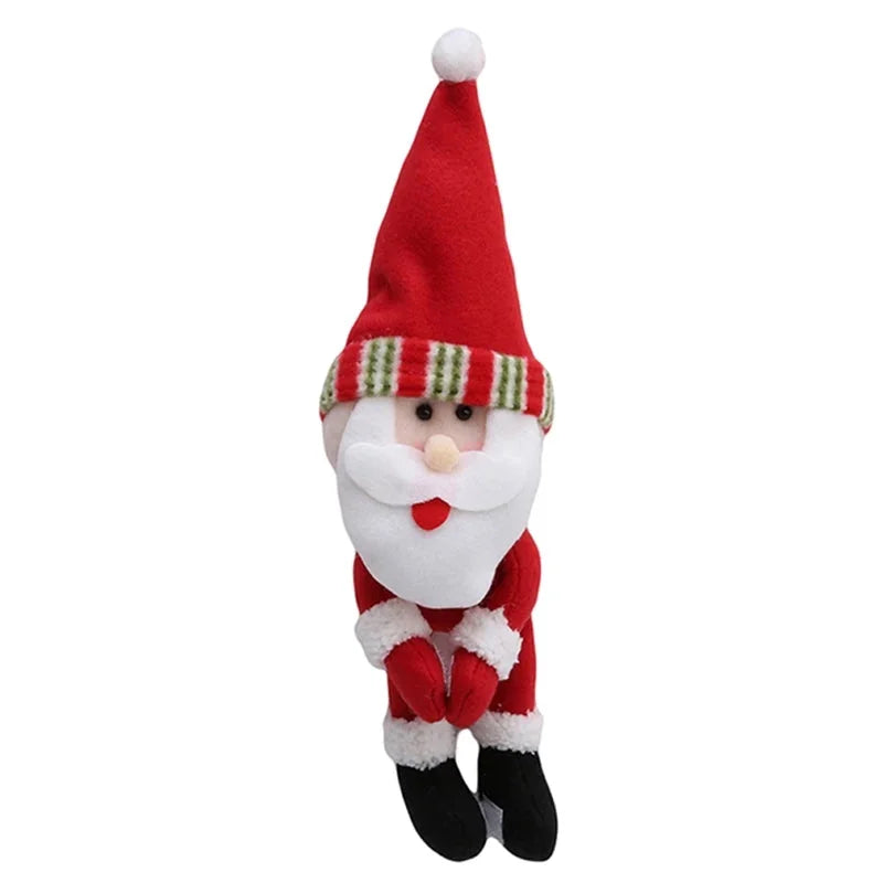 Capa para Garrafa de Vinho Natalina com Papai Noel e Boneco Neve Lenogue