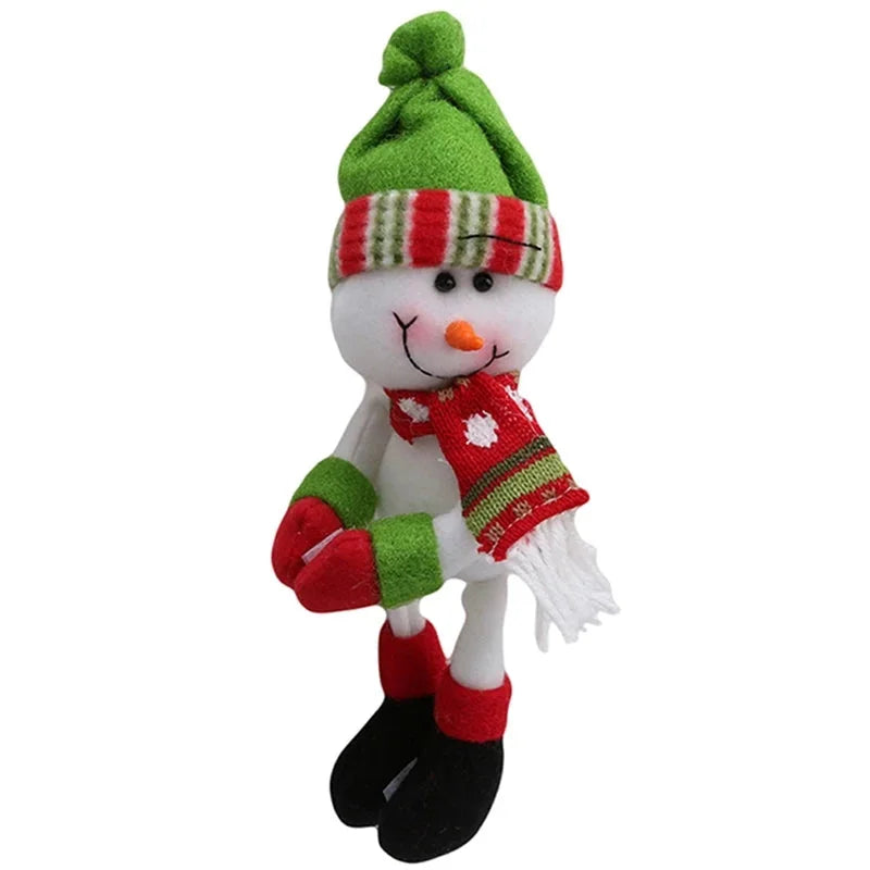 Capa para Garrafa de Vinho Natalina com Papai Noel e Boneco Neve Lenogue