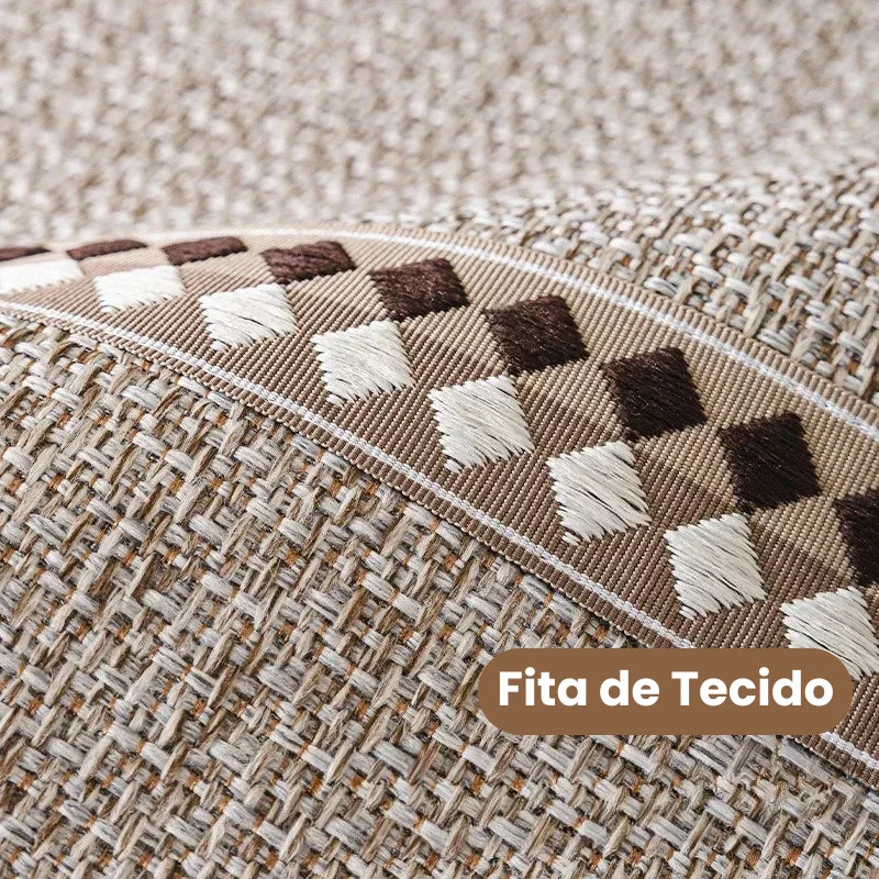 Capa para Sofá Algodão e Linho Antiderrapante Design Minimalista Caqui Lenogue