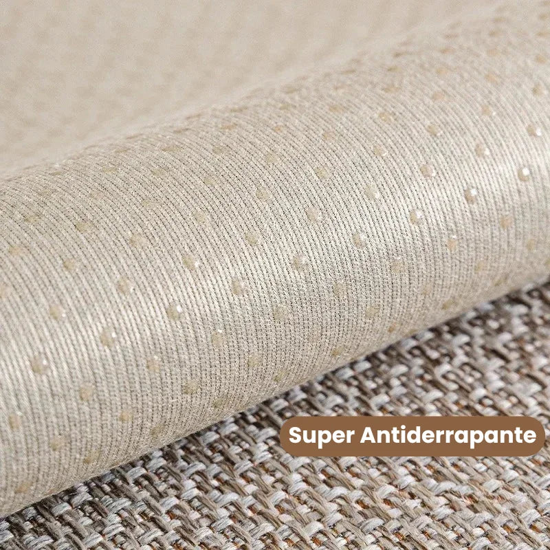 Capa para Sofá Algodão e Linho Antiderrapante Design Minimalista Caqui Lenogue