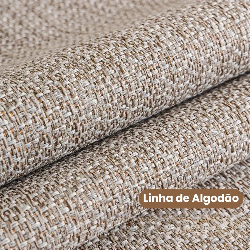 Capa para Sofá Algodão e Linho Antiderrapante Design Minimalista Caqui Lenogue