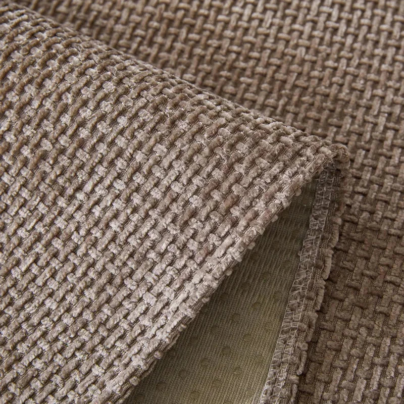 Capa para Sofá Chenille Antiderrapante com Acabamento Elegante Marrom Claro Lenogue