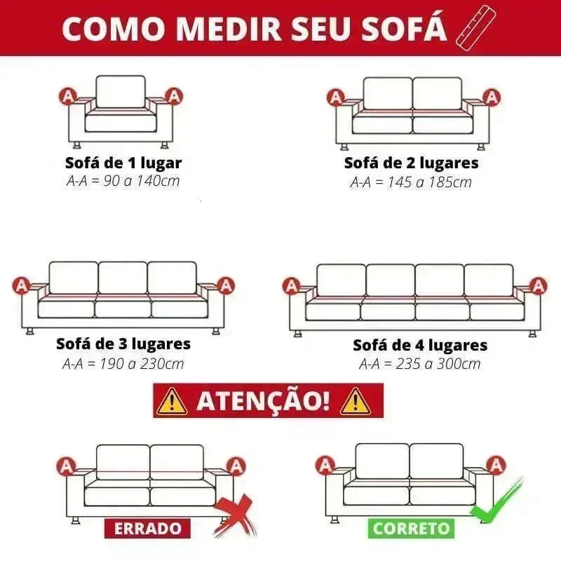 Capa para Sofá em Chenille Antiderrapante Azul Claro Sala Lenogue