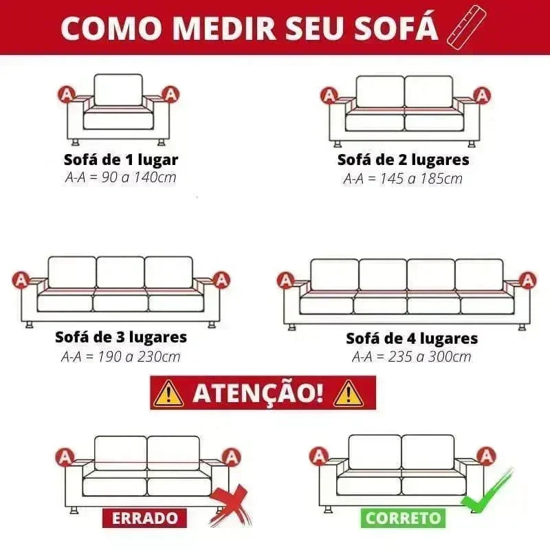 Capa para Sofá em Chenille Antiderrapante e Protetora Caqui Lenogue