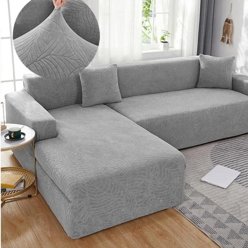 Capa para Sofá Jacquard Antiderrapante e Impermeável Cinza Lenogue 1 Lugar (90-140cm)