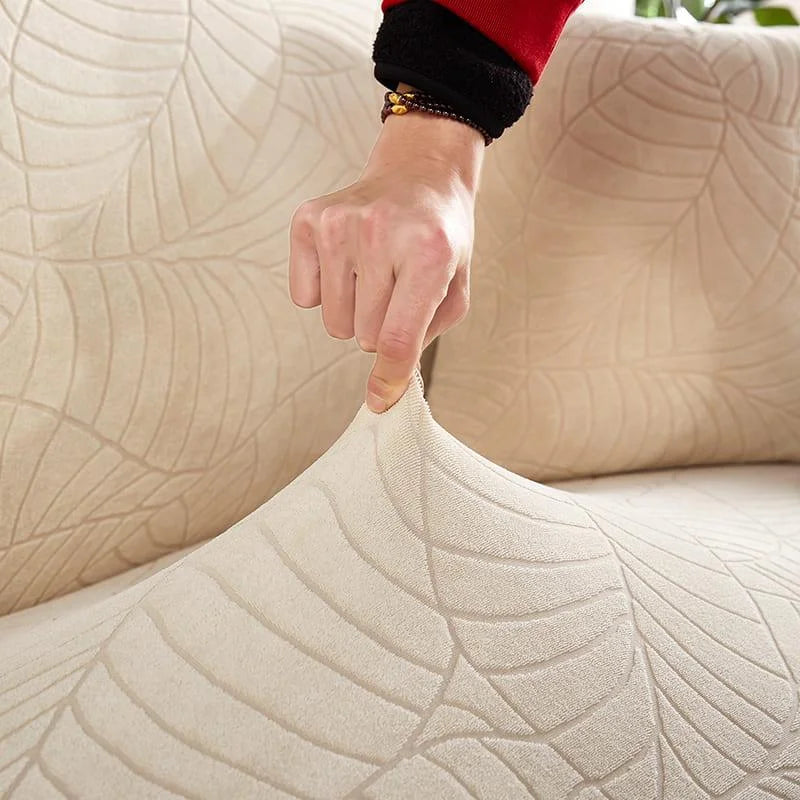 Capa para Sofá Jacquard Creme Impermeável Sala Lenogue