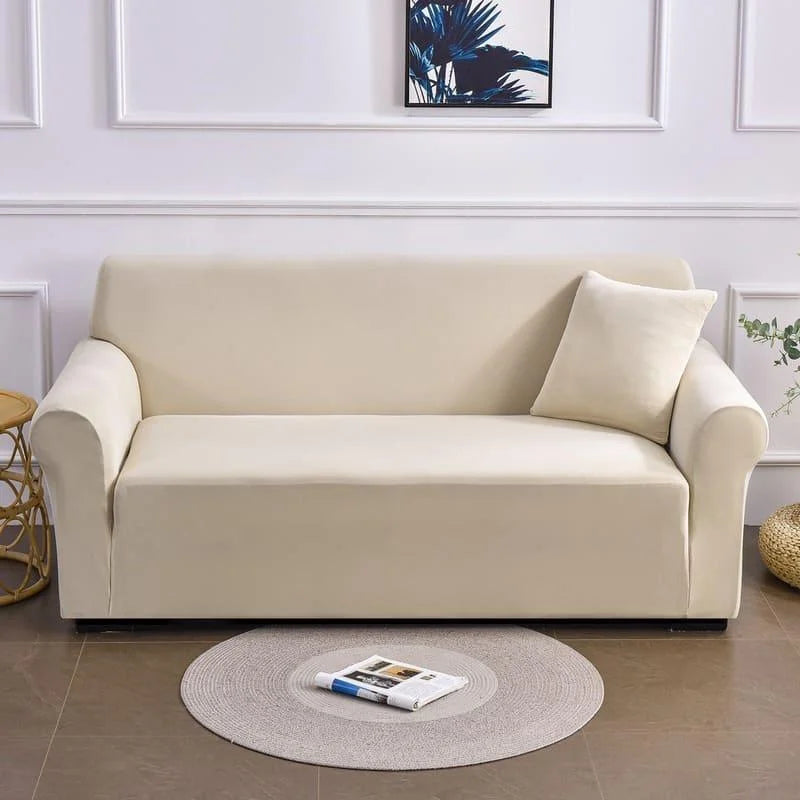 Capa para Sofá Spandex Bege Impermeável Sala Lenogue 1 Lugar (90-140cm)