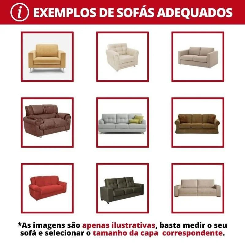 Capa para Sofá Spandex Bege Impermeável Sala Lenogue
