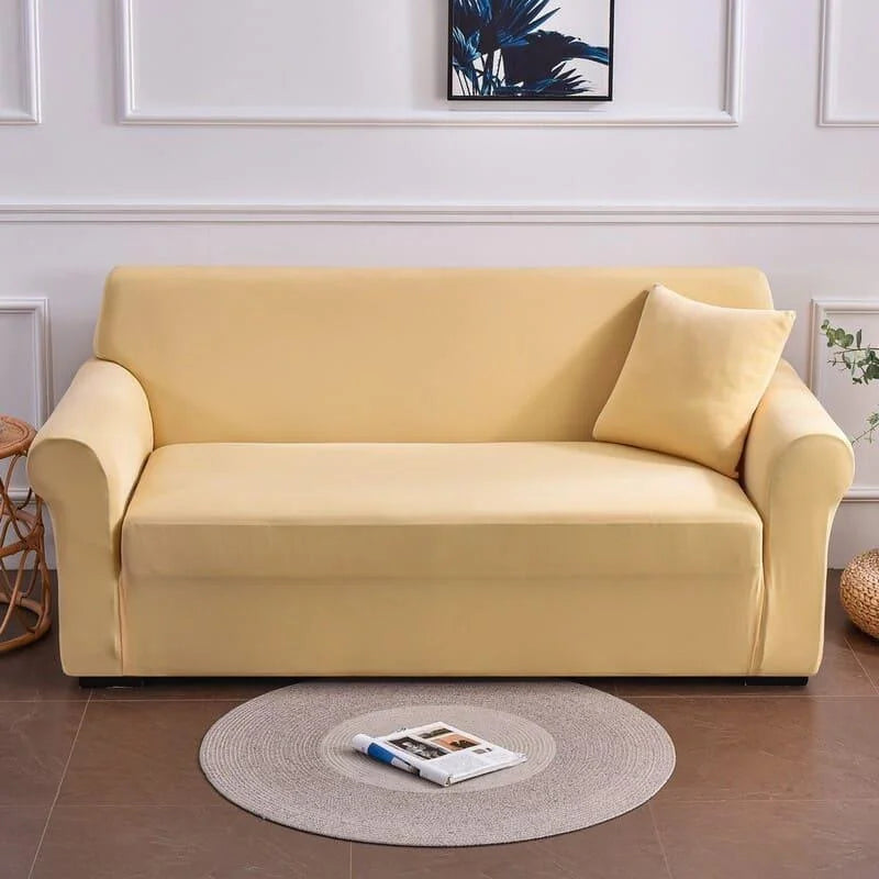 Capa para Sofá Spandex Creme Impermeável Sala Lenogue 1 Lugar (90-140cm)