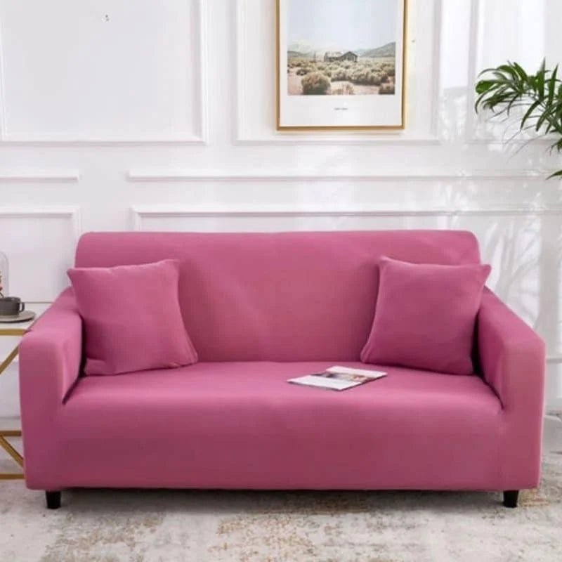Capa para Sofá Spandex Rosa Impermeável Sala Lenogue 1 Lugar (90-140cm)
