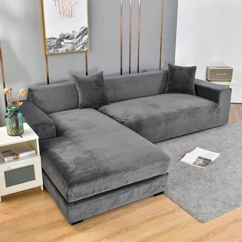 Capa para Sofá Suede Cinza Escuro Impermeável Lenogue 1 Lugar (90-140cm)