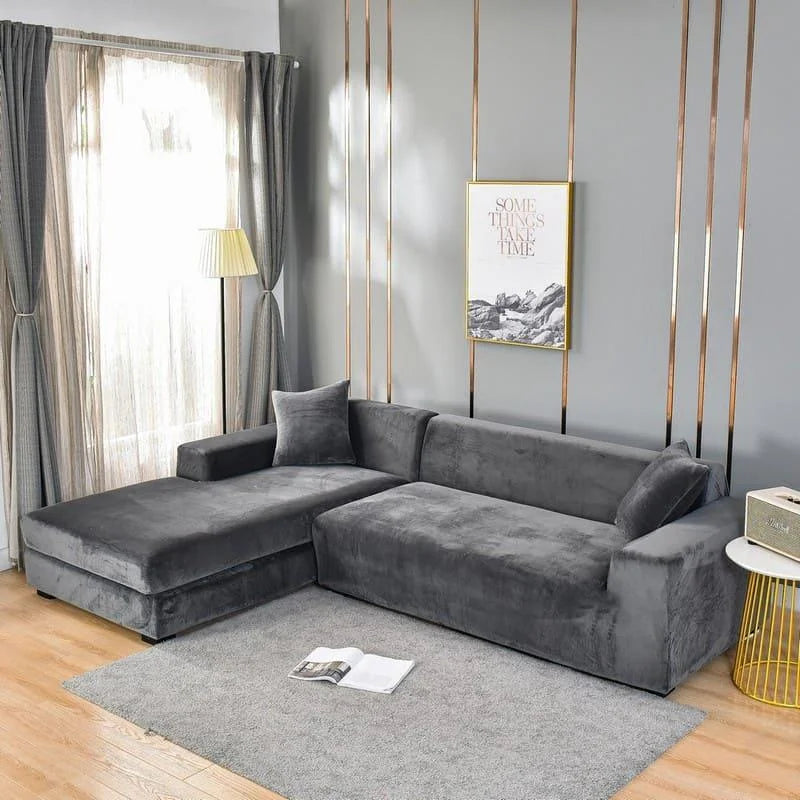 Capa para Sofá Suede Cinza Escuro Impermeável Lenogue