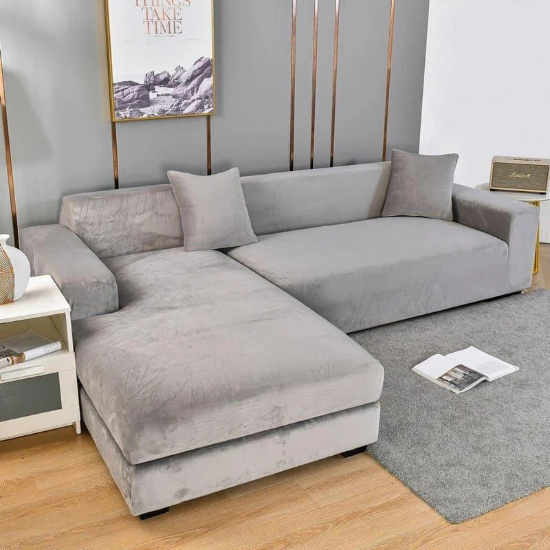 Capa para Sofá Suede Cinza Impermeável Sala Lenogue 1 Lugar (90-140cm)