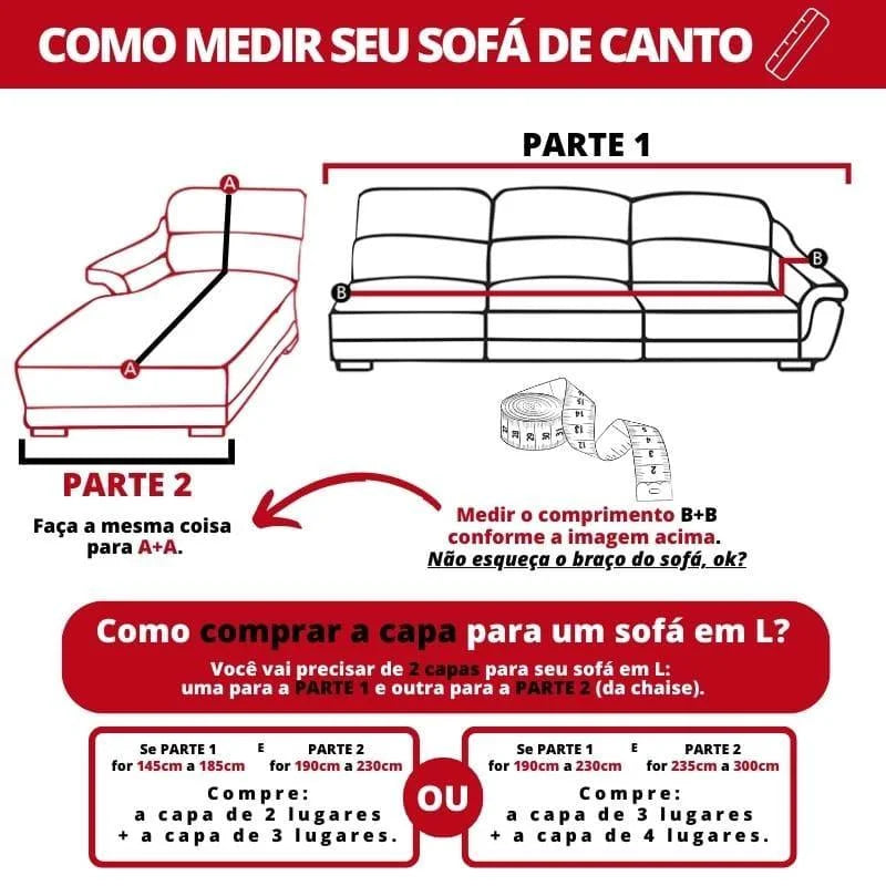 Capa para Sofá Suede Cinza Impermeável Sala Lenogue