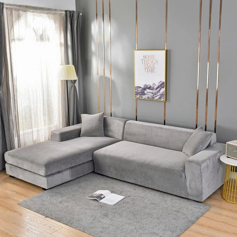 Capa para Sofá Suede Cinza Impermeável Sala Lenogue