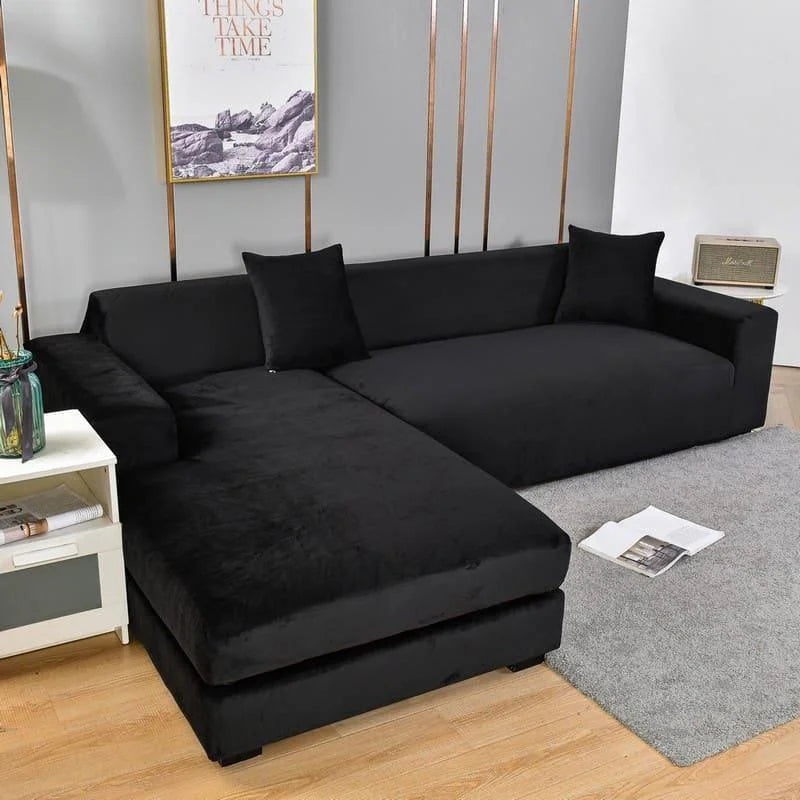 Capa para Sofá Suede Preto Impermeável Sala Lenogue 1 Lugar (90-140cm)