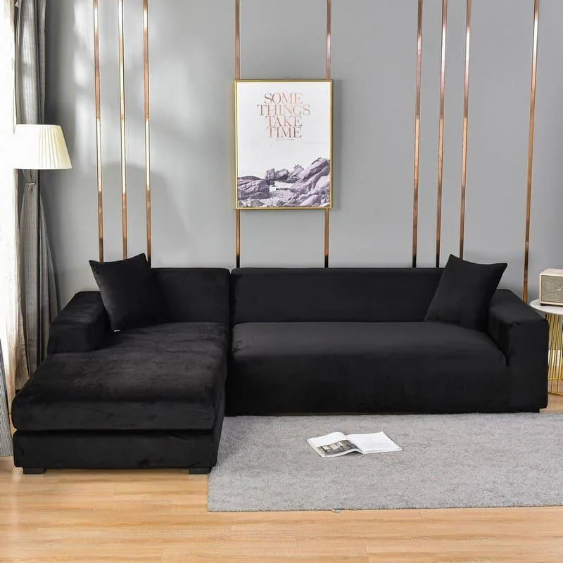 Capa para Sofá Suede Preto Impermeável Sala Lenogue