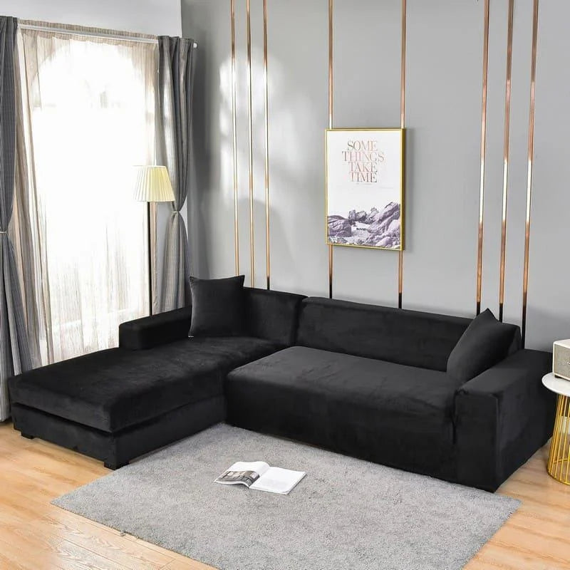 Capa para Sofá Suede Preto Impermeável Sala Lenogue