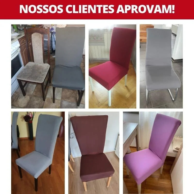 Capa Protetora para Cadeira de Jantar Spandex Bege Lenogue