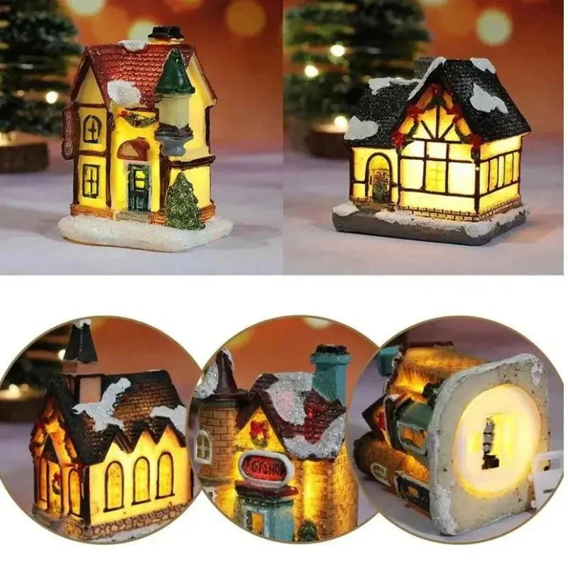 Casas Iluminadas de Natal para Decoração Festiva Lenogue