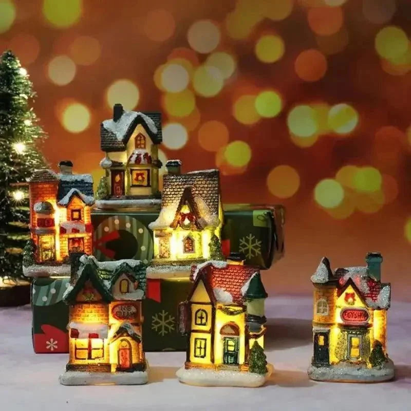 Casas Iluminadas de Natal para Decoração Festiva Lenogue