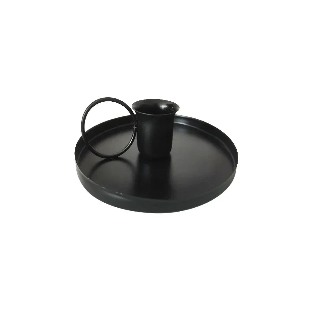 Castiçal de Metal com Alça Portátil para Mesa e Decoração Lenogue