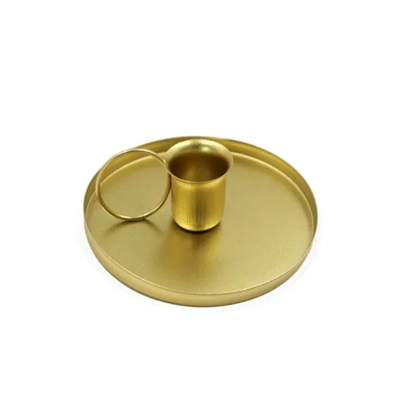 Castiçal de Metal com Alça Portátil para Mesa e Decoração Lenogue