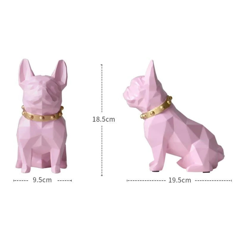 Cofrinho de Resina Buldogue Francês para Decoração Mesa Lenogue