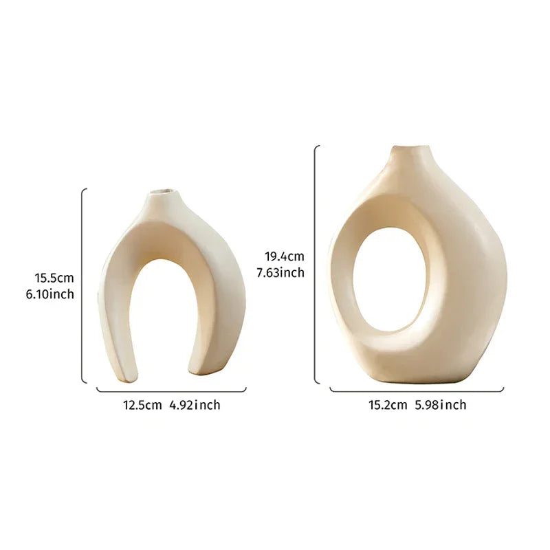 Conjunto com 2 Vasos Decorativos de Casal para Sala e Mesa Lenogue