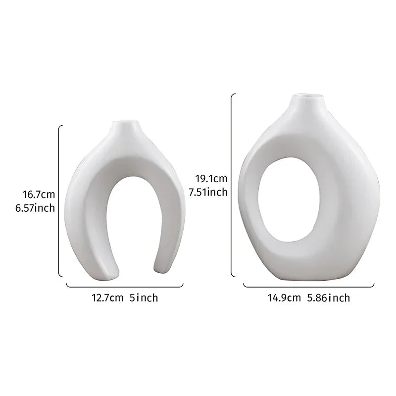 Conjunto com 2 Vasos Decorativos de Casal para Sala e Mesa Lenogue