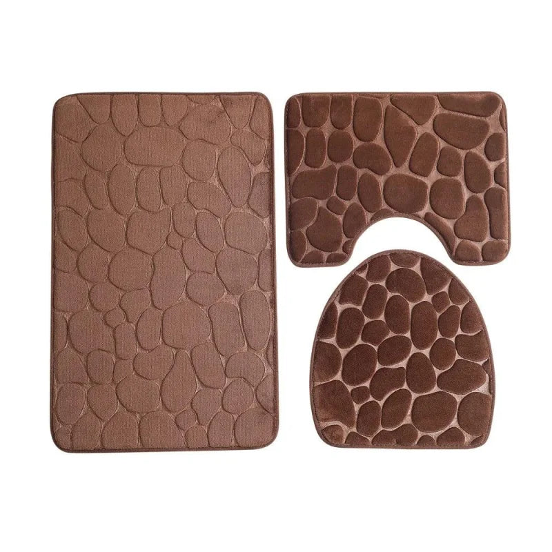 Conjunto de Tapetes Antiderrapantes 3 Peças para Banheiro Absorvente Lenogue