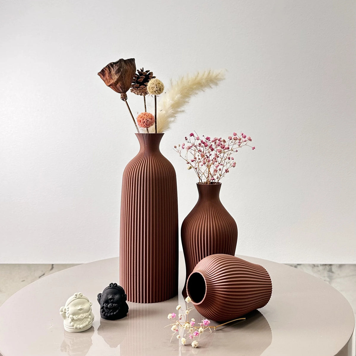 Conjunto de Vasos Artísticos Maison Decoração Elegante Lenogue