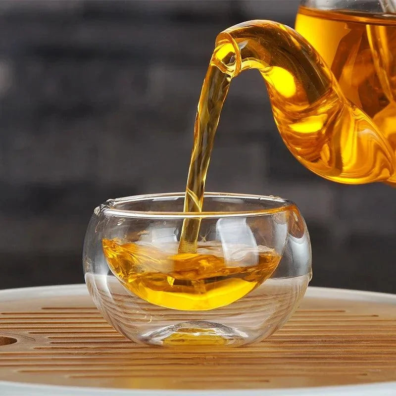 Conjunto de Xícaras Chá Vidro para Cerimônia Kung Fu Lenogue - 600ml