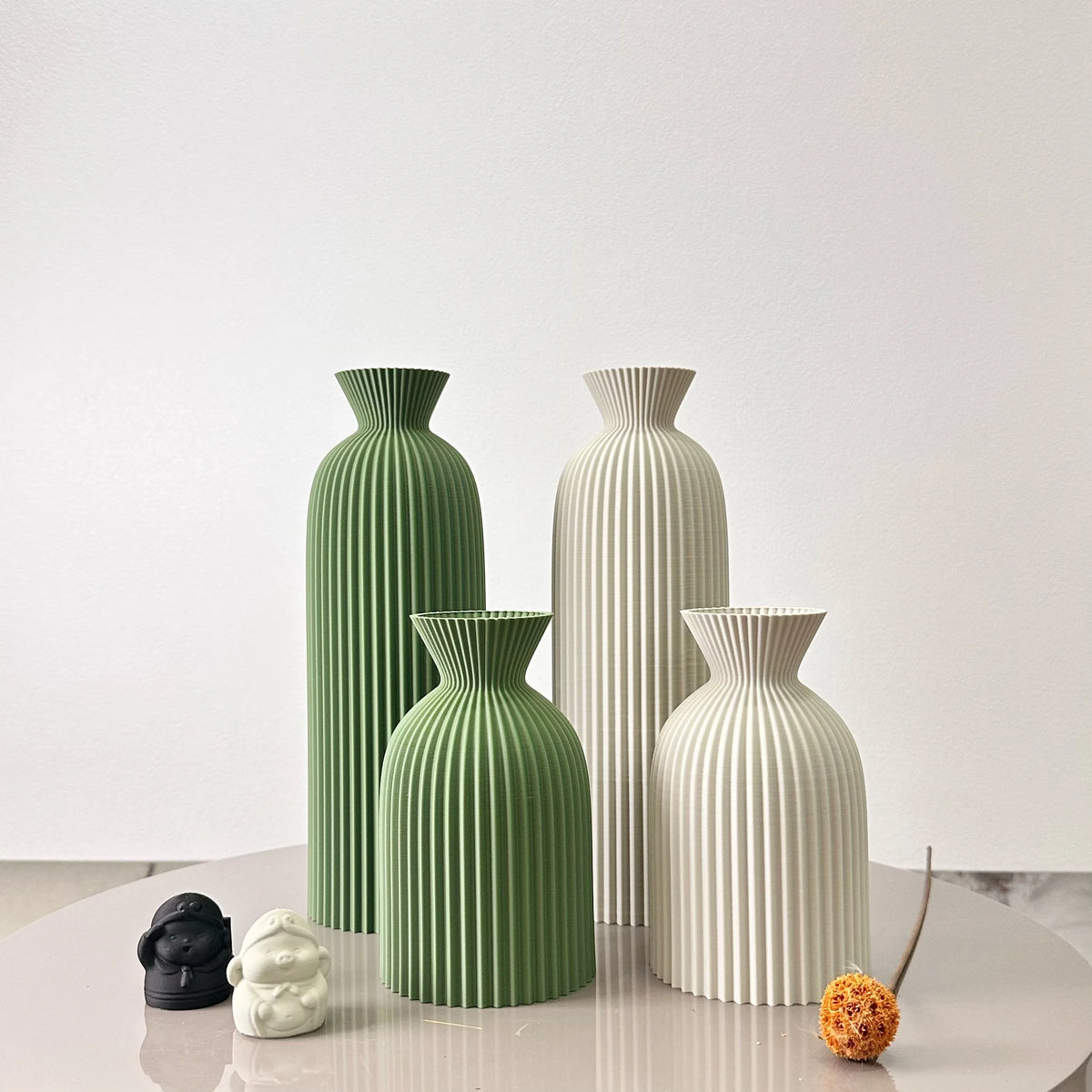 Conjunto Vaso de Arte Élégance Design Ondulado Lenogue