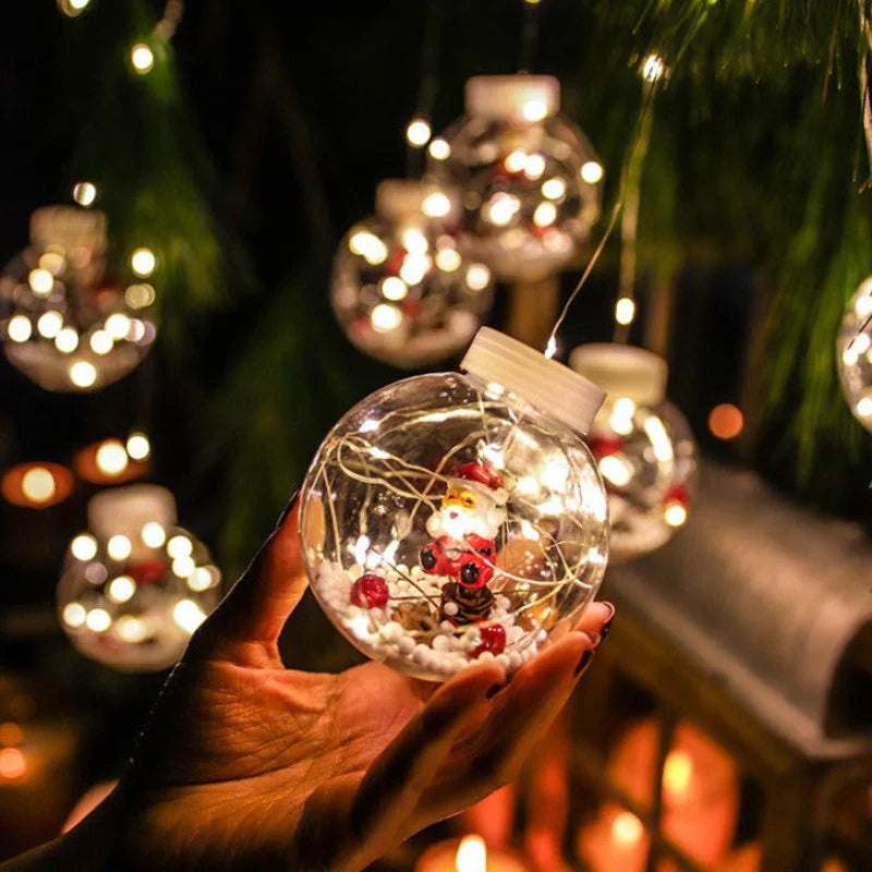 Cordão de Luzes Led Decorativas para Natal com Bolinhas Festivas Lenogue