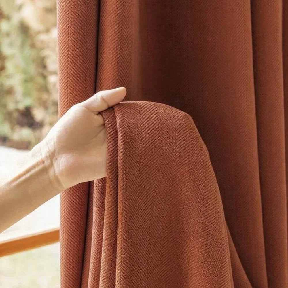 Cortina Blackout Borgonha Isolamento Térmico Redução de Ruído Lenogue