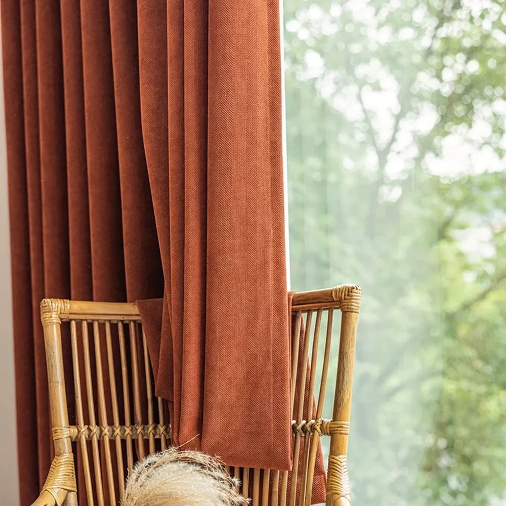 Cortina Blackout Borgonha Isolamento Térmico Redução de Ruído Lenogue