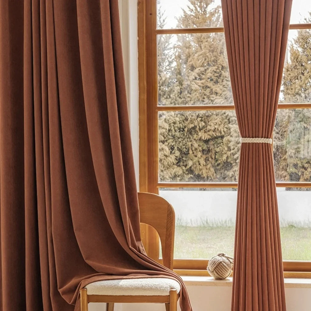 Cortina Blackout Borgonha Isolamento Térmico Redução de Ruído Lenogue