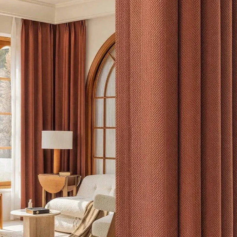 Cortina Blackout Borgonha Isolamento Térmico Redução de Ruído Lenogue Marrom / 130 x 100 Cm